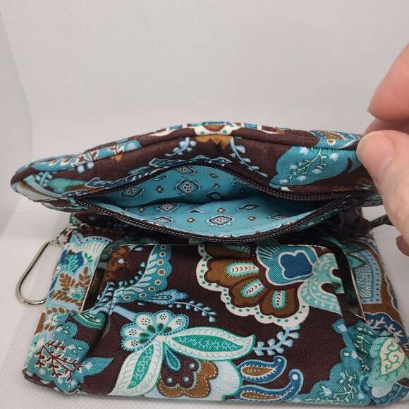 Vera Bradley Half-fold Wallet w/ Coin Closure Quilted Retired Pattern Java Blue - Picture 4 of 7